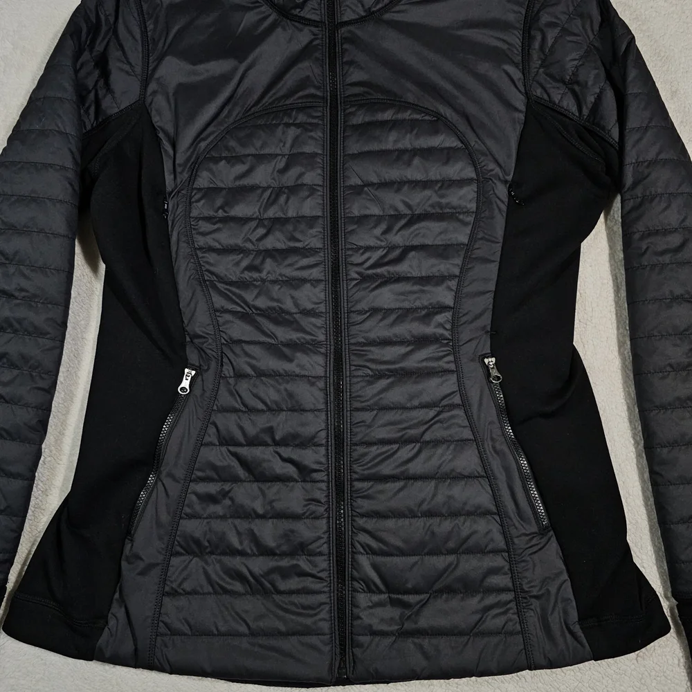 LULULEMON FIRST MILE QUILTED RUNNING Jacket Black Womens Size 10.